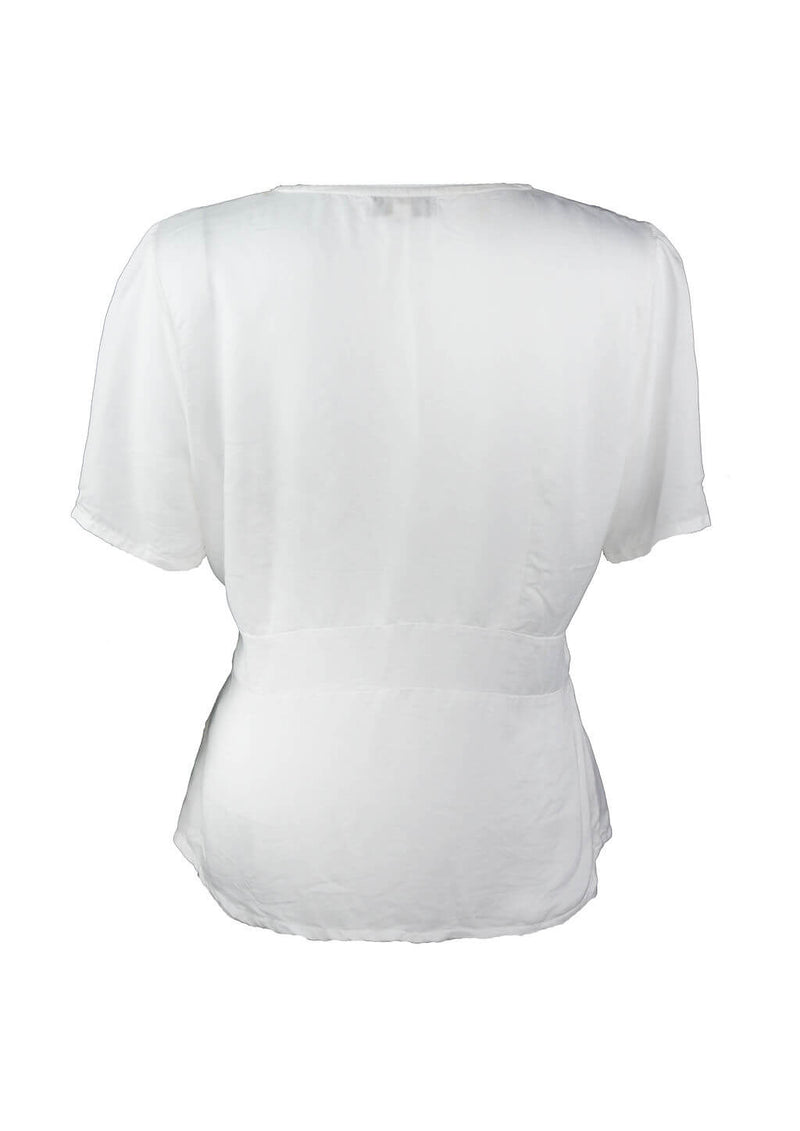 Ethical and sustainable cupro white blouse