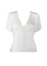 Ethical and sustainable cupro white blouse
