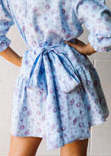 ethically made blue linen mini dress